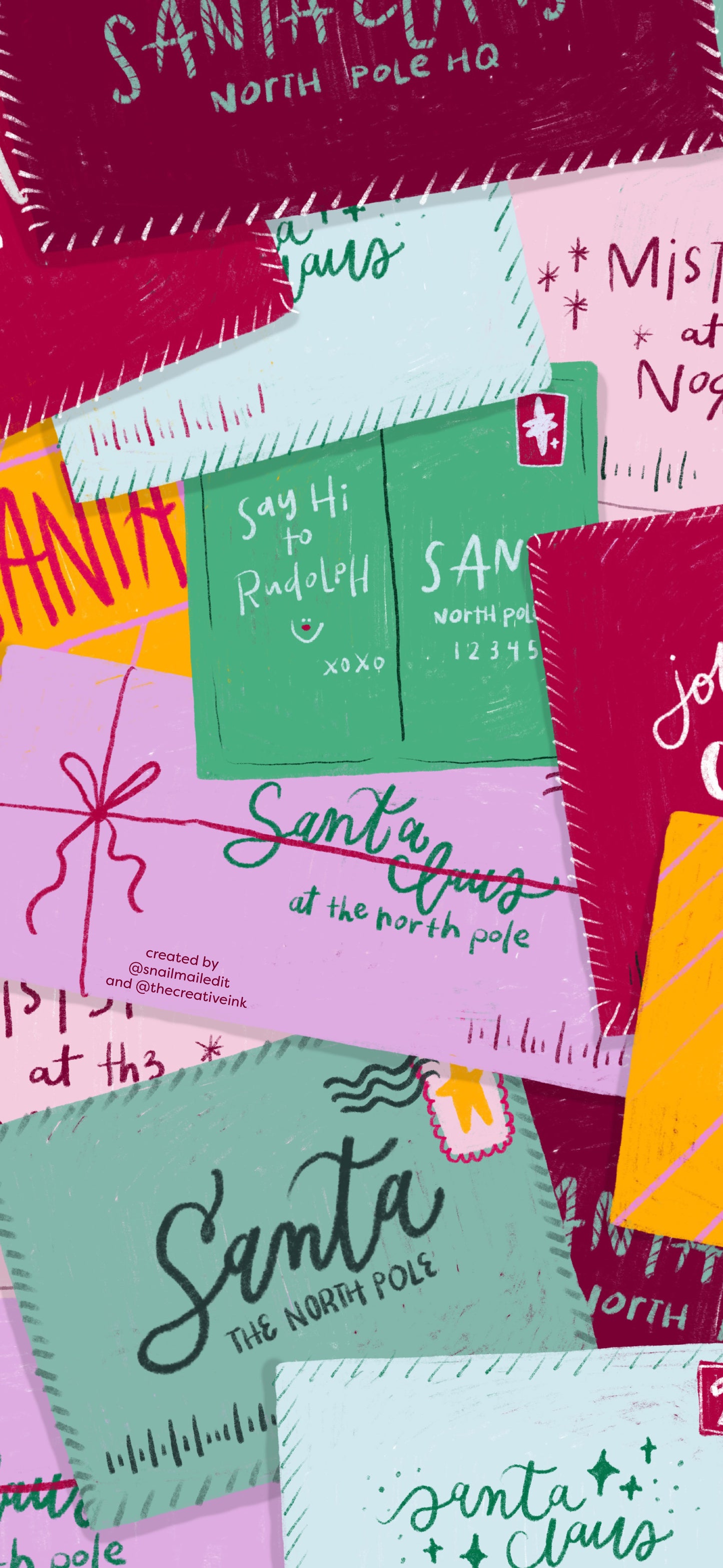 December 2025 Phone Wallpaper - Letters to Santa - Digital Download