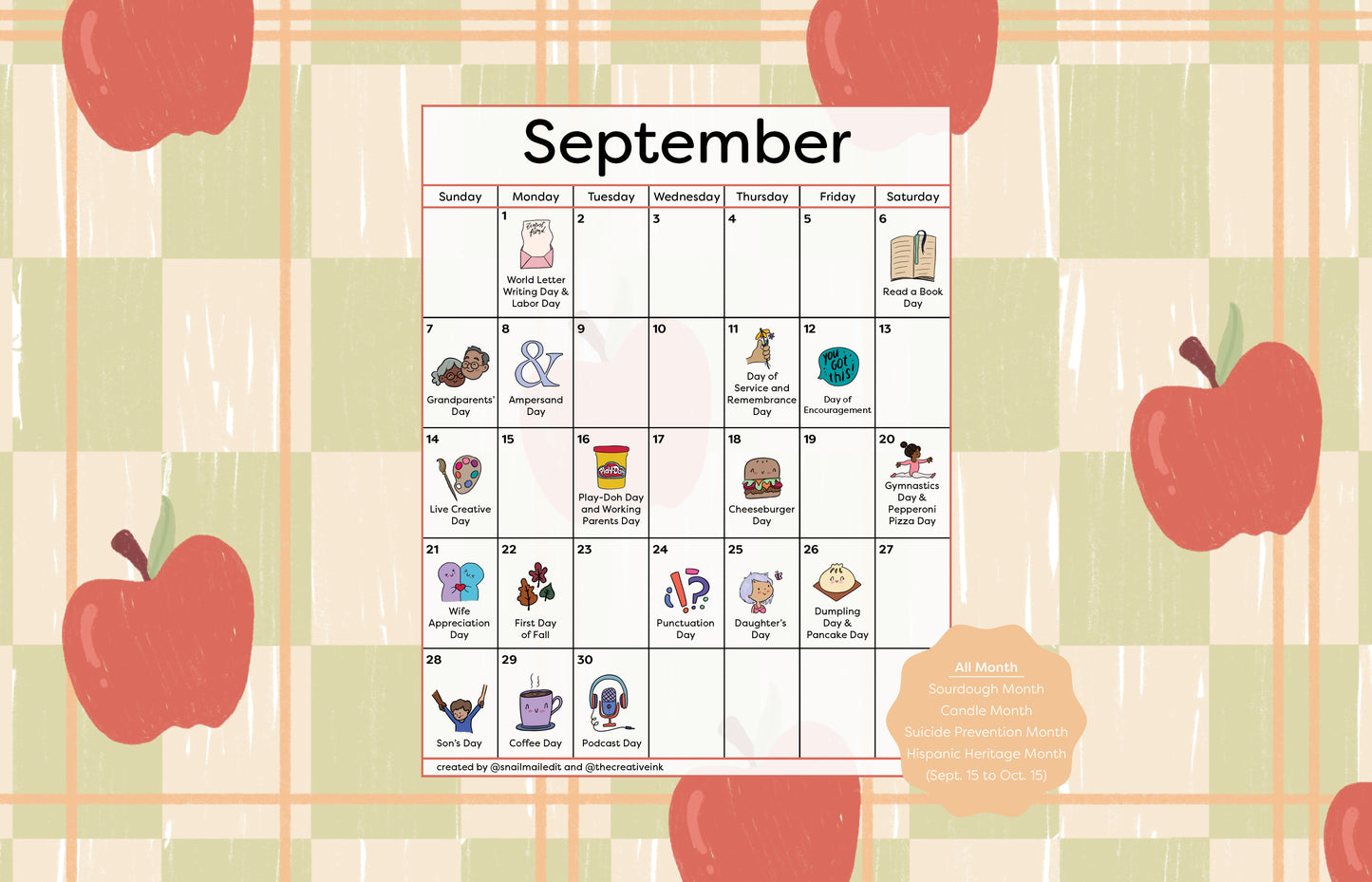 September 2025 Desktop Calendar - Digital Download