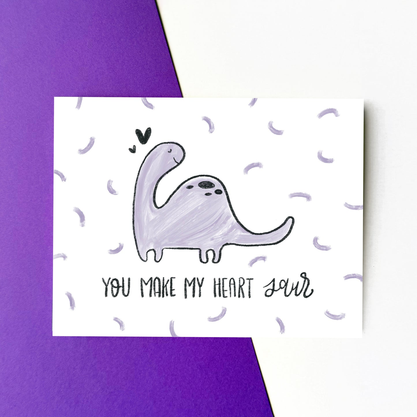 You Make My Heart Saur Purple Card
