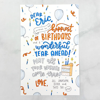 Happy Birthday Sparkle Balloons Card
