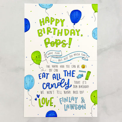 Happy Birthday Sparkle Balloons Card