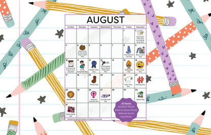 August 2025 Desktop Calendar - Digital Download