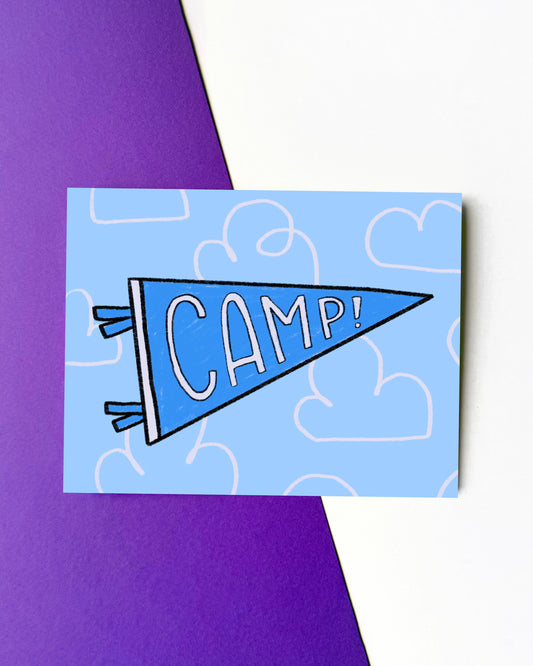 Camp Banner Blue Card