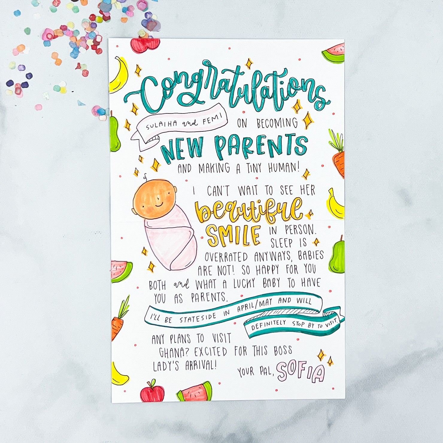 Personalised Congratulations New Baby Card – Handmade For New Parents UK