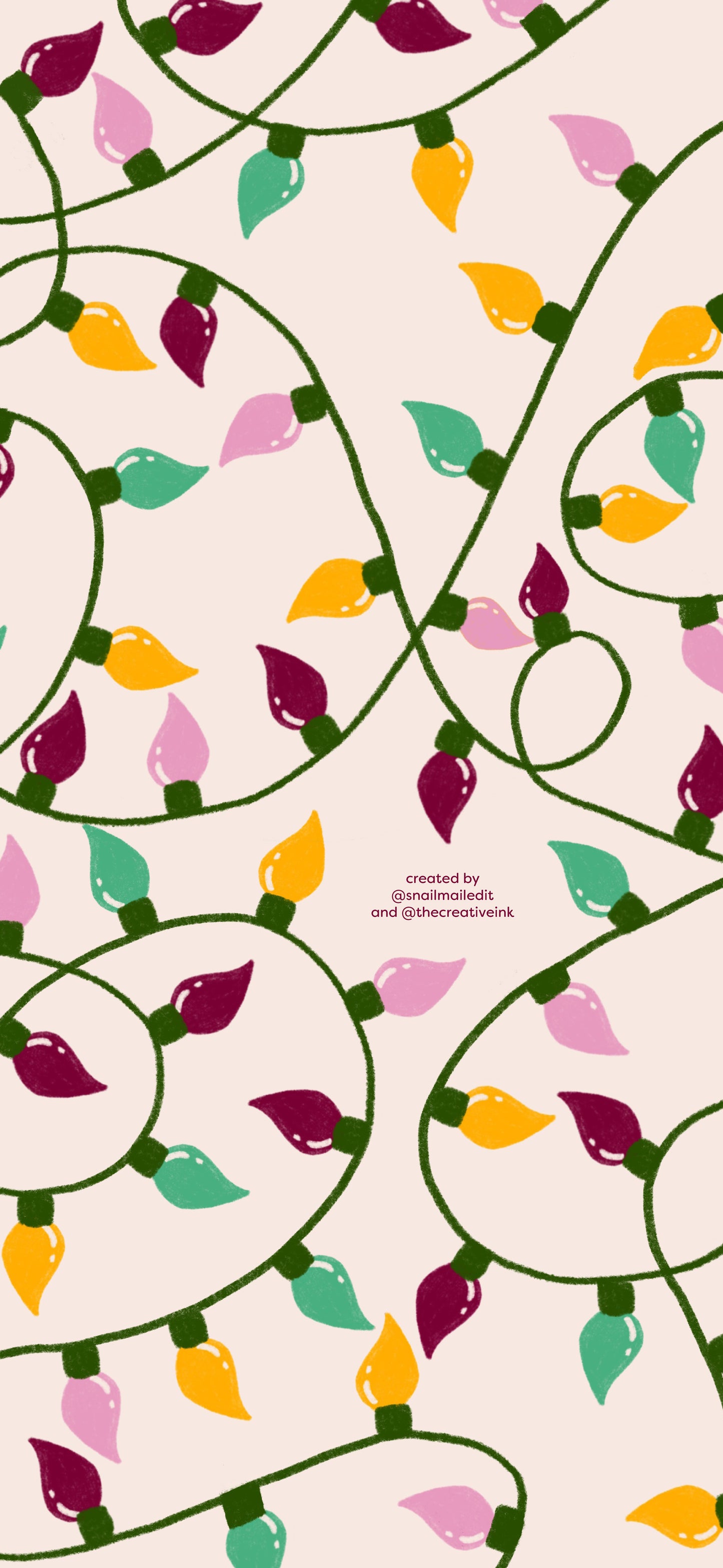 December 2025 Phone Wallpaper - Christmas Lights - Digital Download