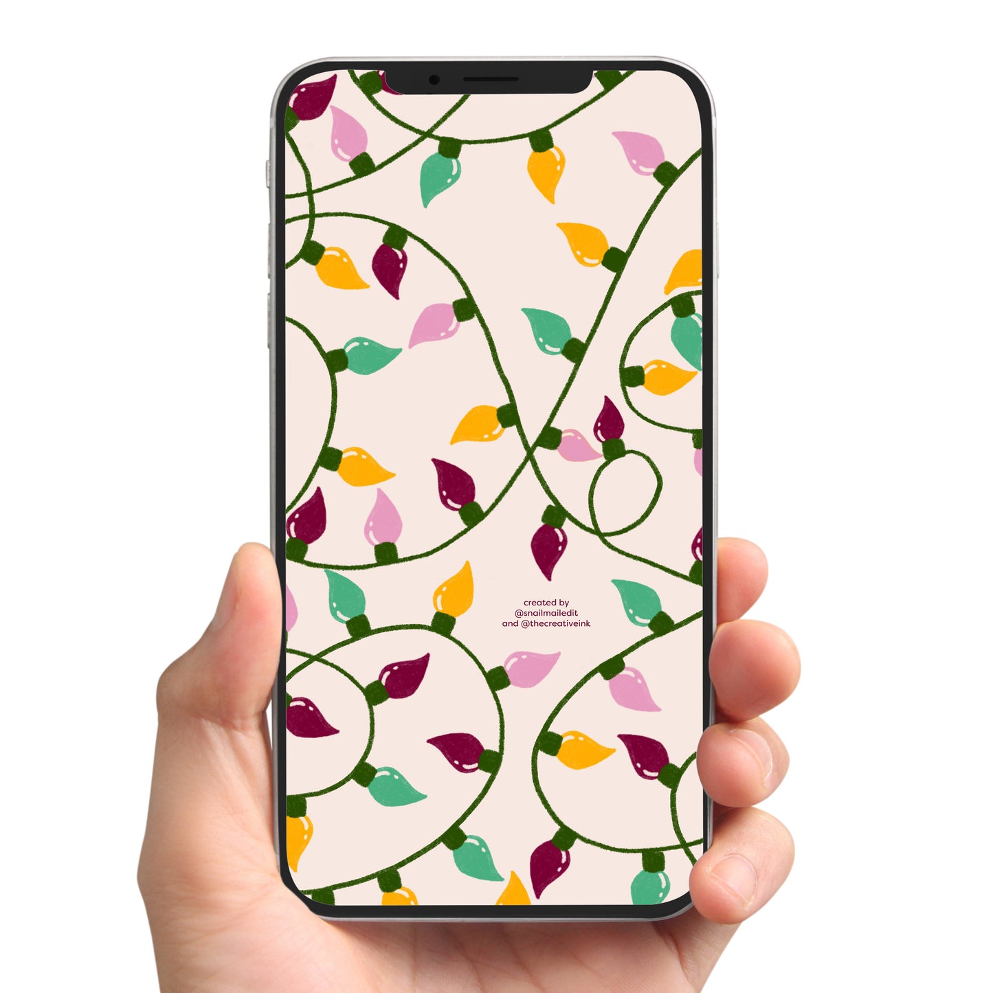 December 2025 Phone Wallpaper - Christmas Lights - Digital Download