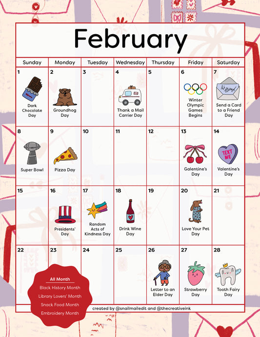 February 2026 Calendar - Digital Download