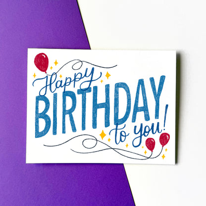 Happy Birthday Sparkle Balloons Card