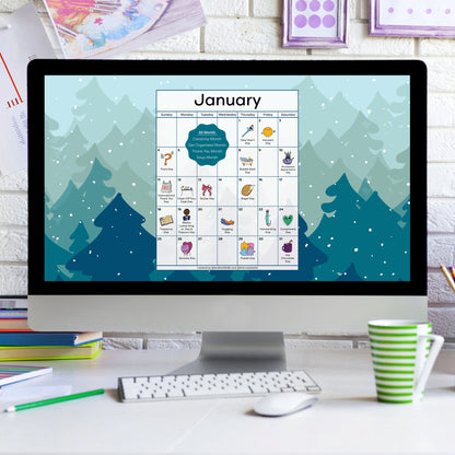 January 2026 Desktop Calendar - Digital Download