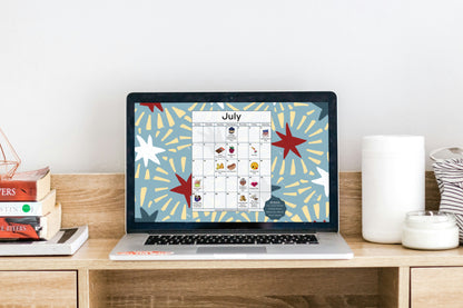 July 2026 Desktop Calendar - Digital Download