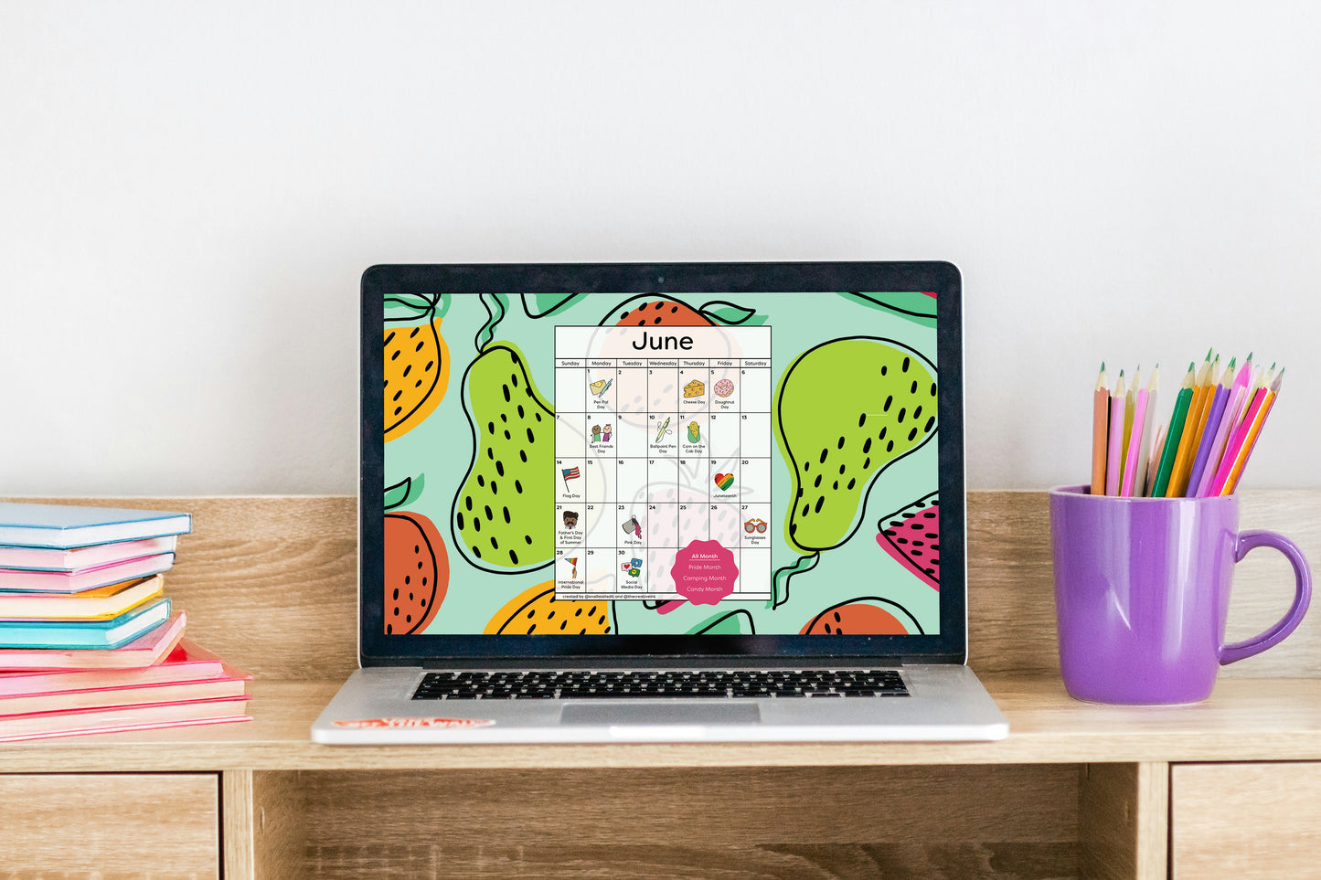 June 2026 Desktop Calendar - Digital Download
