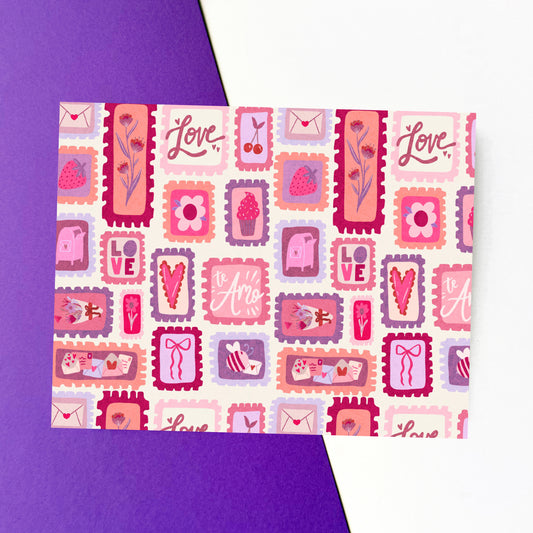 Love Stamps Pattern Card