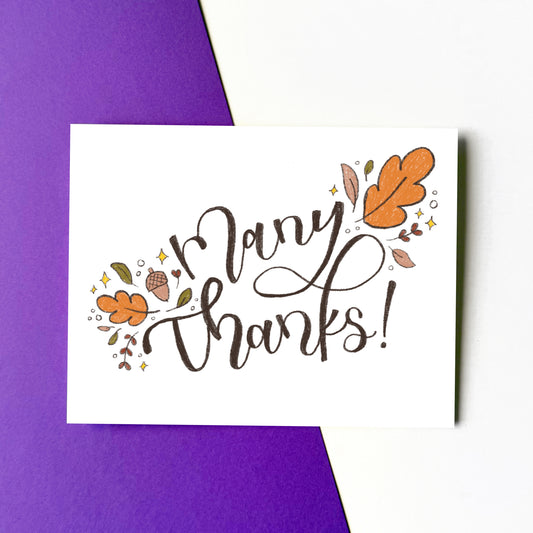 Many Thanks Fall Leaves