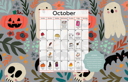 October 2025 Desktop Calendar - Digital Download