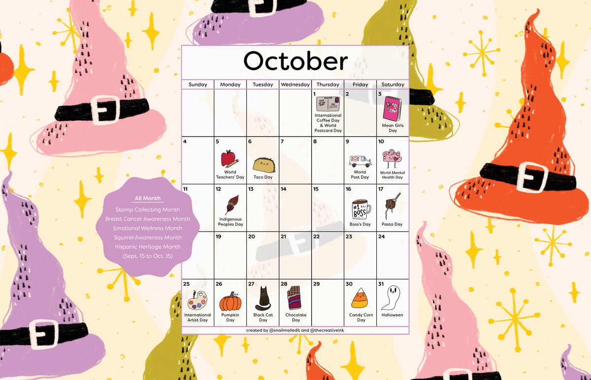 October 2026 Desktop Calendar - Digital Download