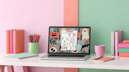 October 2025 Desktop Calendar - Digital Download