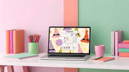 October 2026 Desktop Calendar - Digital Download