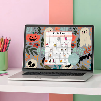 October 2025 Desktop Calendar - Digital Download