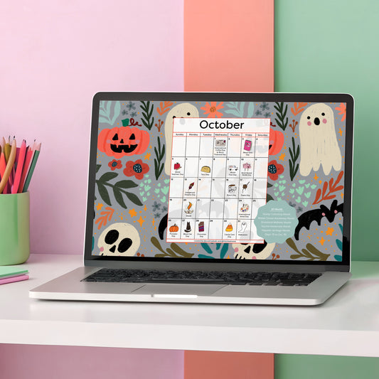 October 2025 Desktop Calendar - Digital Download