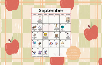 September 2025 Desktop Calendar - Digital Download