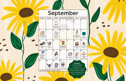 September 2026 Desktop Calendar - Digital Download